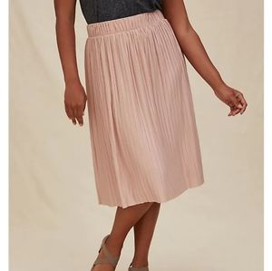 Torrid Blush Pink Pleated Midi Skirt 3